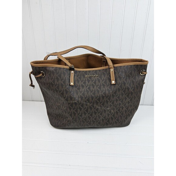 Michael Kors MK Signature Reversible Tote Shoulder Handbag Purse - Picture 1 of 11